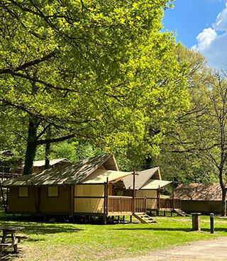 Location Jungle lodge au camping nature dans le Tarn, Lo Garda Riu